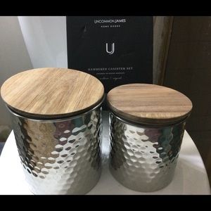 Uncommon James Hammered SILVER Canister Storage Set 2 piece FABFITFUN FALL